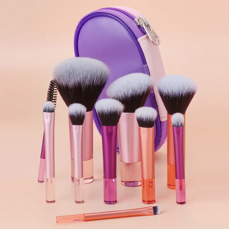 10 Piece Mini Makeup Brush Set Professional Tools-7