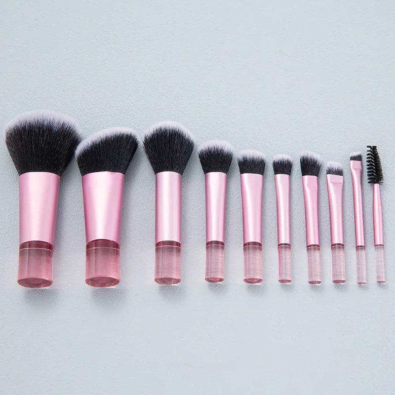 10 Piece Mini Makeup Brush Set Professional Tools-8
