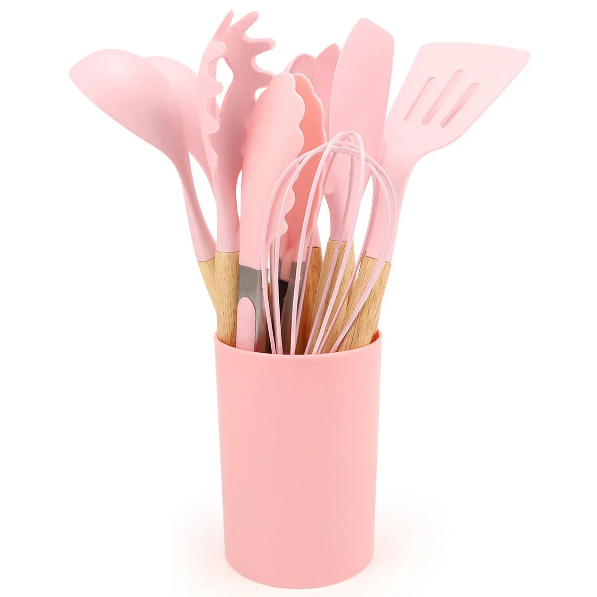 12Pcs Silicone Kitchen Utensil Set with Storage Bucket-8