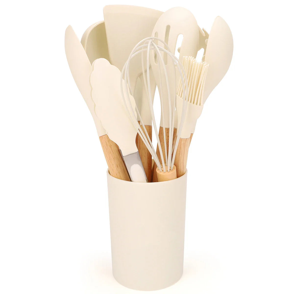 12Pcs Silicone Kitchen Utensil Set with Storage Bucket-5