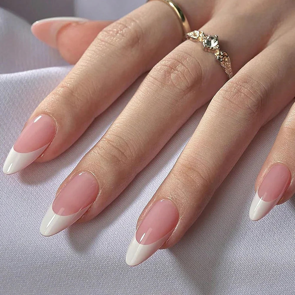 360 Pcs Glossy Pink French Nail Tips-4