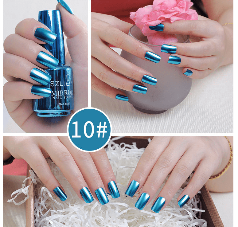 Shiny Mirror Finish Silver Nail Polish-8