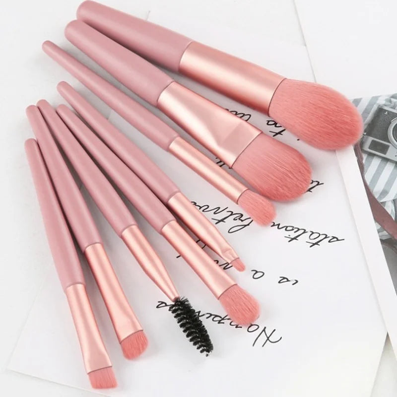 8Pcs Pro Pink Makeup Brush Set for Beauty-3