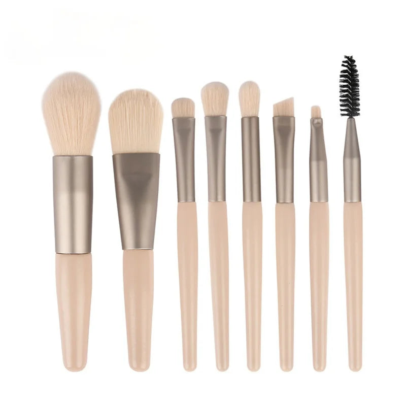 8Pcs Pro Pink Makeup Brush Set for Beauty-7