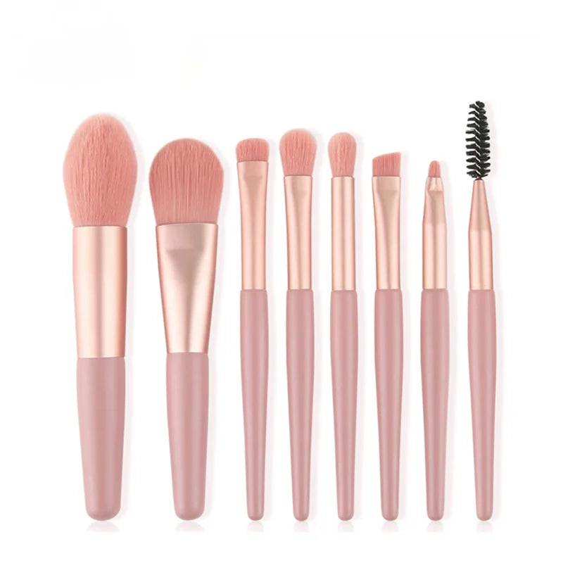 8Pcs Pro Pink Makeup Brush Set for Beauty-8