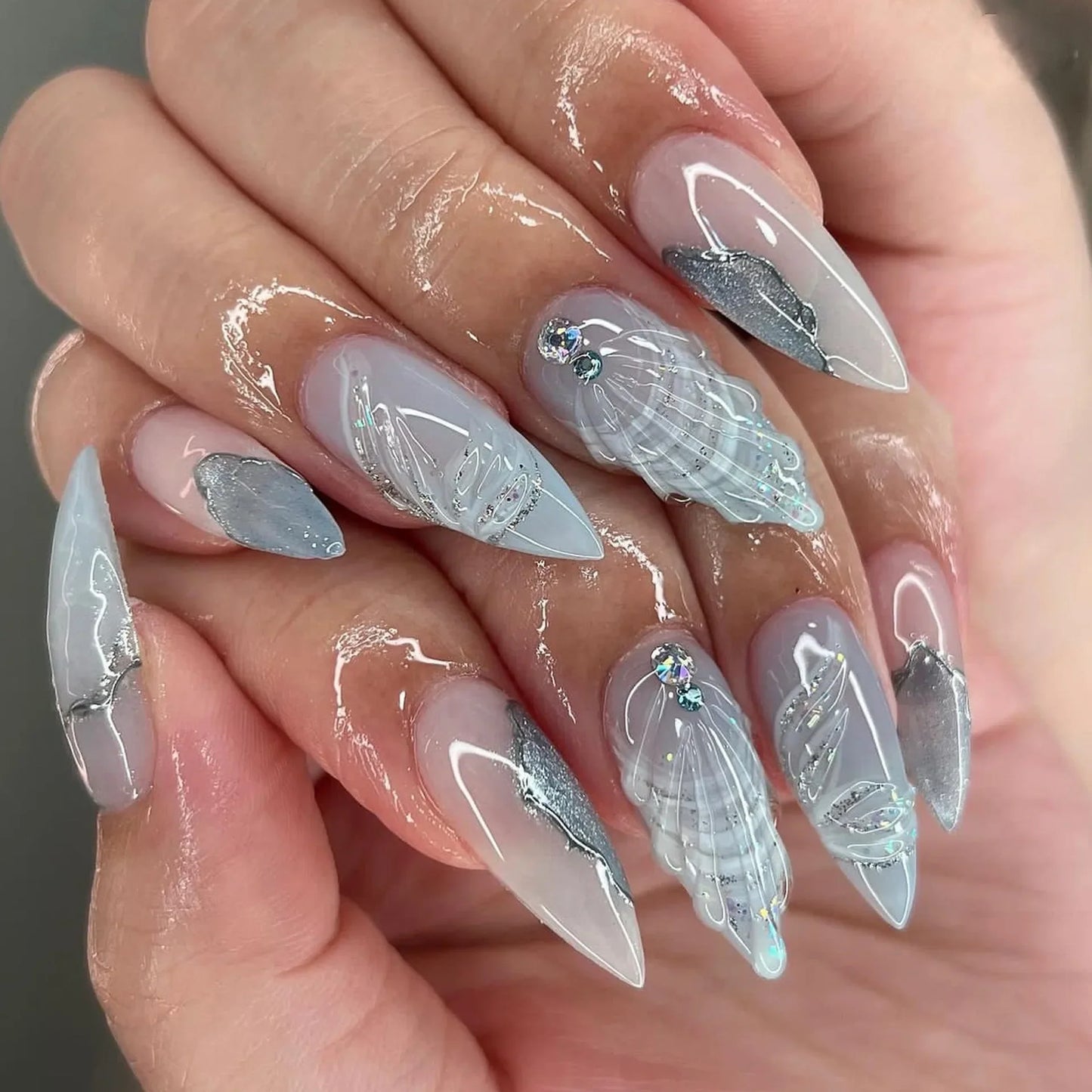 Almond Fake Nail Set-0