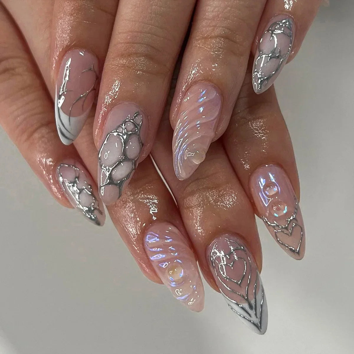 Almond Fake Nail Set-2