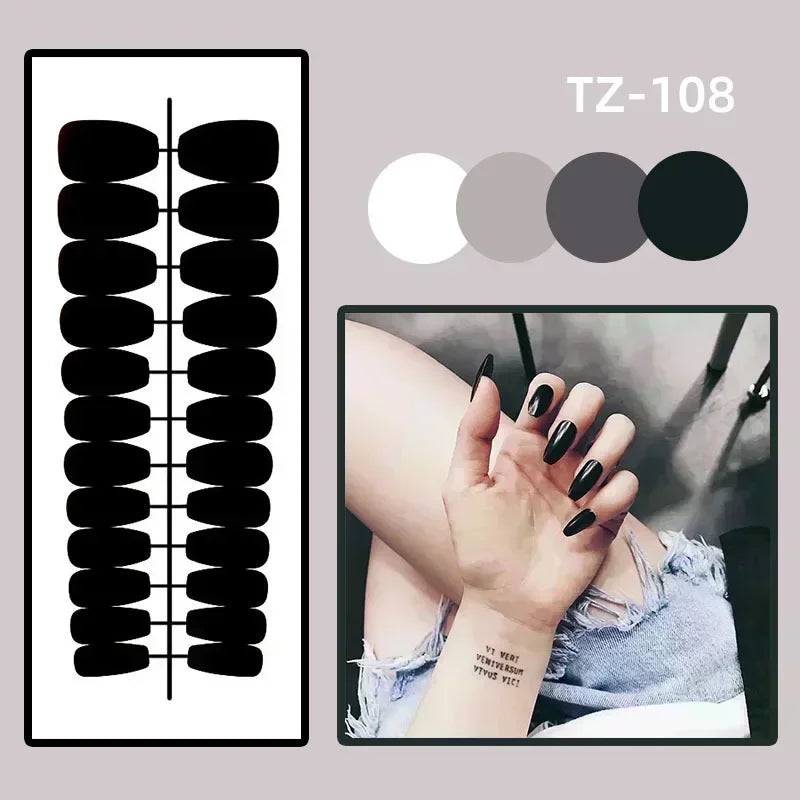 Almond Fake Nail Set-5