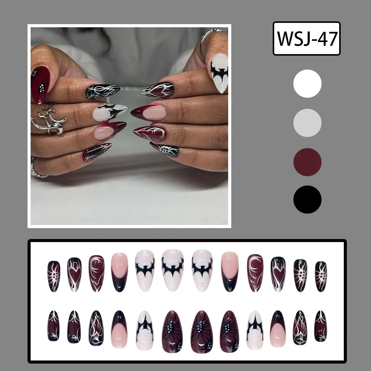 Almond Halloween Press-On Nails-4