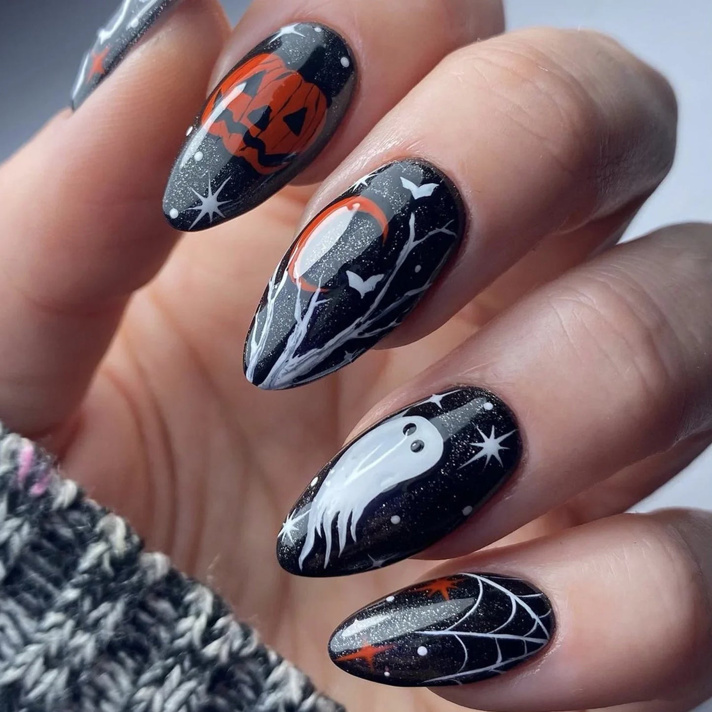 Almond Halloween Press-On Nails-6