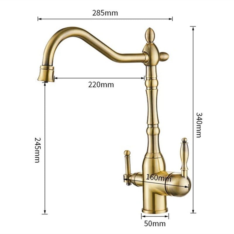 Antique Copper Kitchen Faucet-4