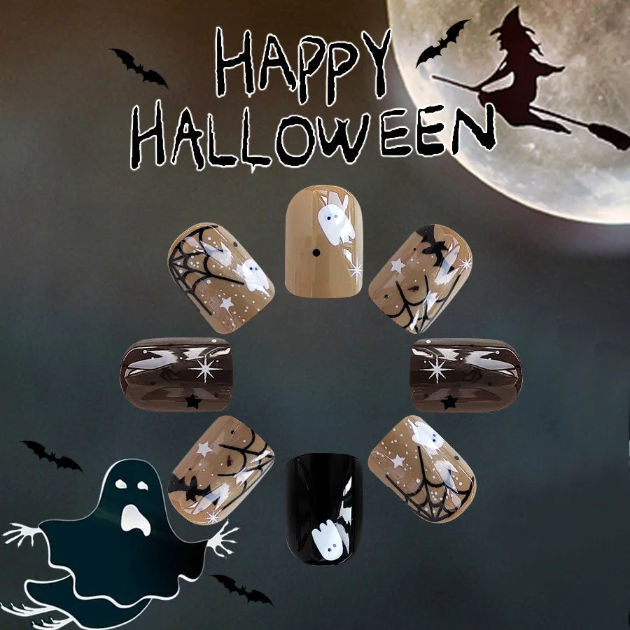 Black Halloween Press-on Nails-3