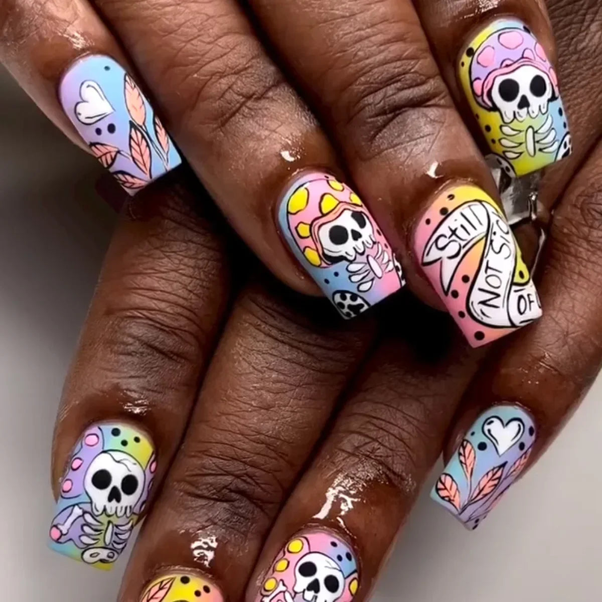 Black Halloween Press-on Nails-5