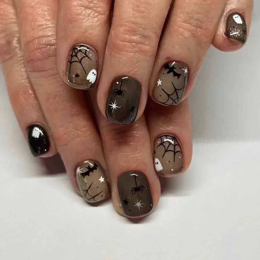 Black Halloween Press-on Nails-23