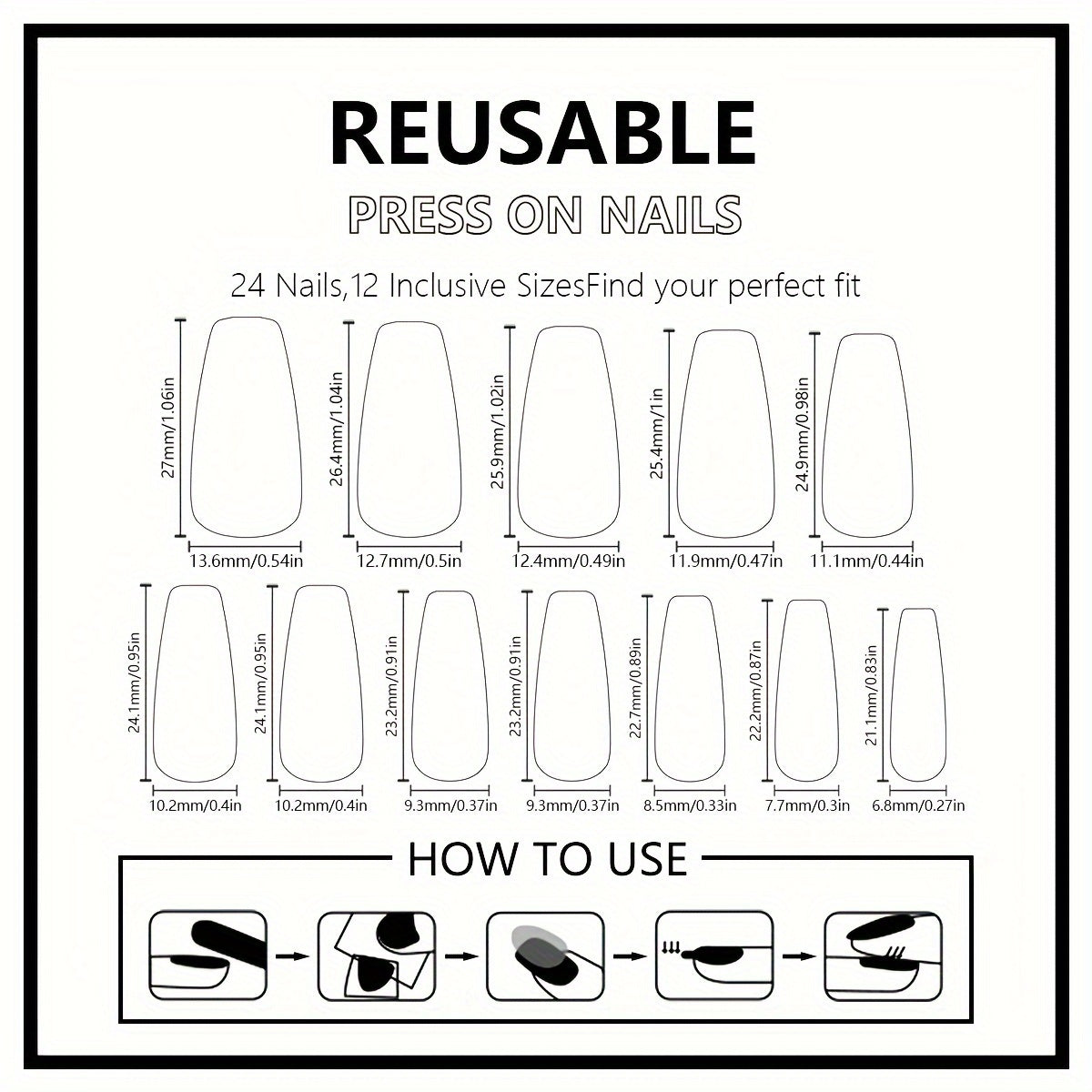 Black Square Press-on Nails-4