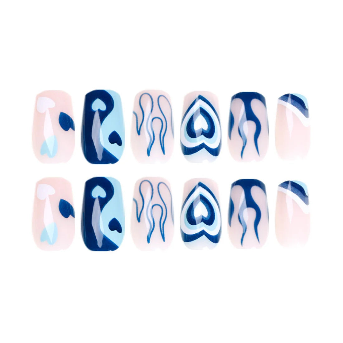 Blue Flame Love Press-On Nails-4