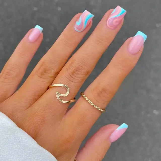 Blue Flame Love Press-On Nails-12