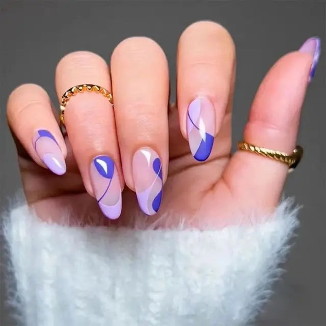 Blue Flame Love Press-On Nails-21