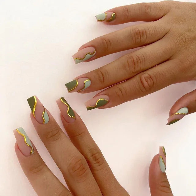 Blue Flame Love Press-On Nails-23