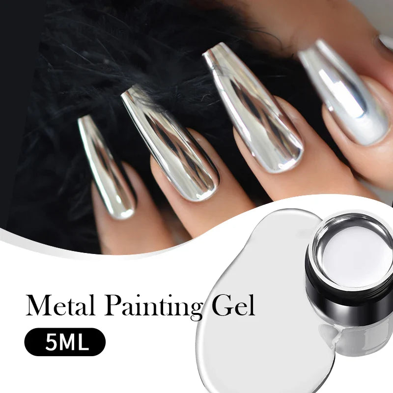Born Pretty 5ml Metallic Silver Gel Polish-2