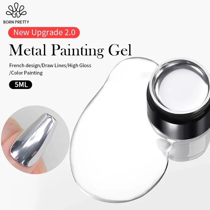 Born Pretty 5ml Metallic Silver Gel Polish-3