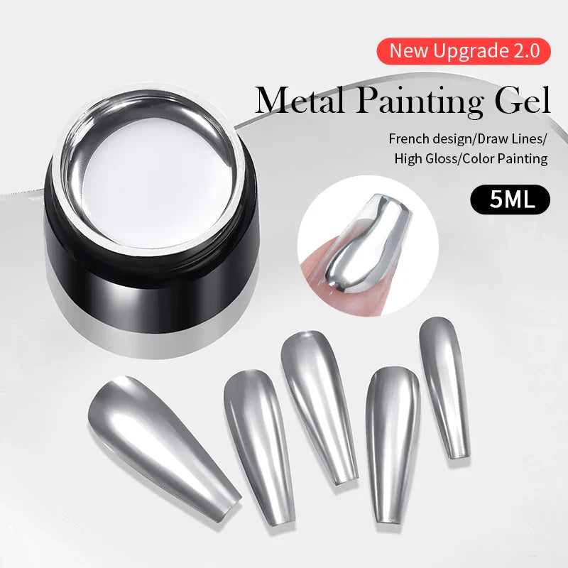 Born Pretty 5ml Metallic Silver Gel Polish-4