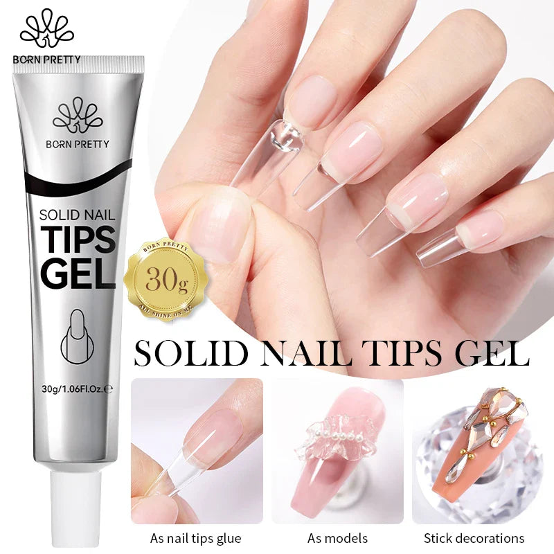 Born Pretty Solid Nail Tips Gel 30ml Long Lasting Manicure-0