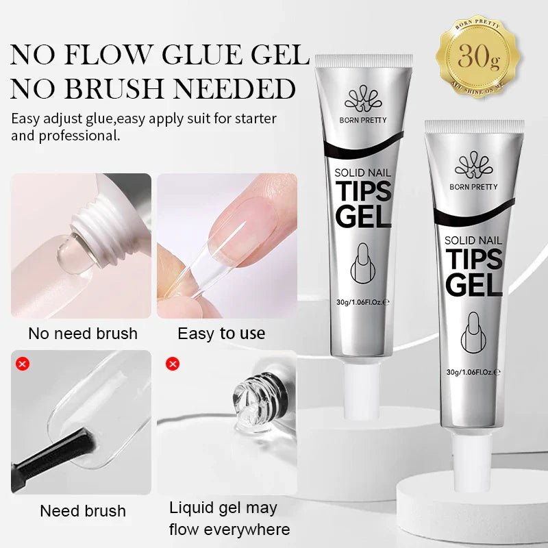 Born Pretty Solid Nail Tips Gel 30ml Long Lasting Manicure-1