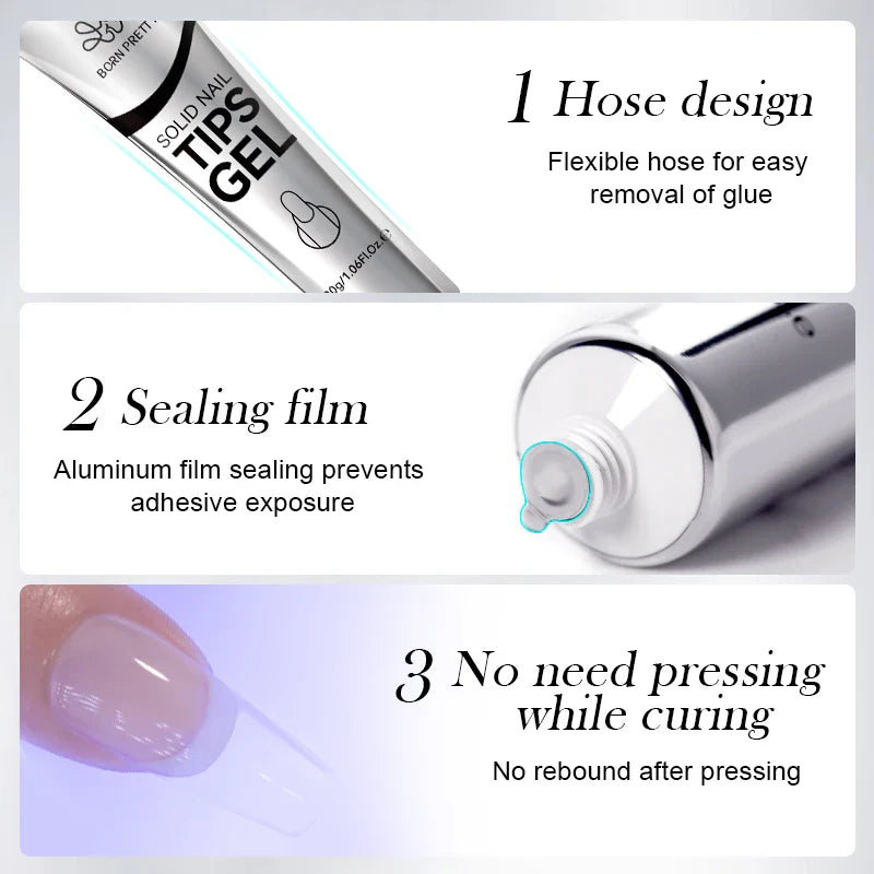 Born Pretty Solid Nail Tips Gel 30ml Long Lasting Manicure-2