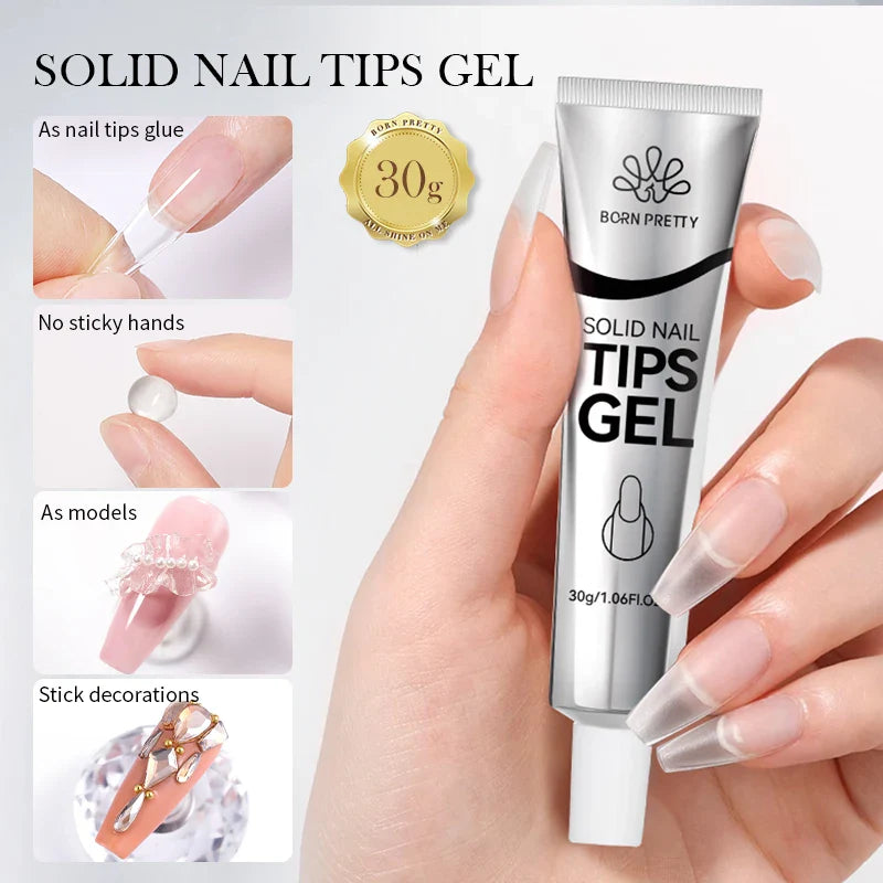 Born Pretty Solid Nail Tips Gel 30ml Long Lasting Manicure-6