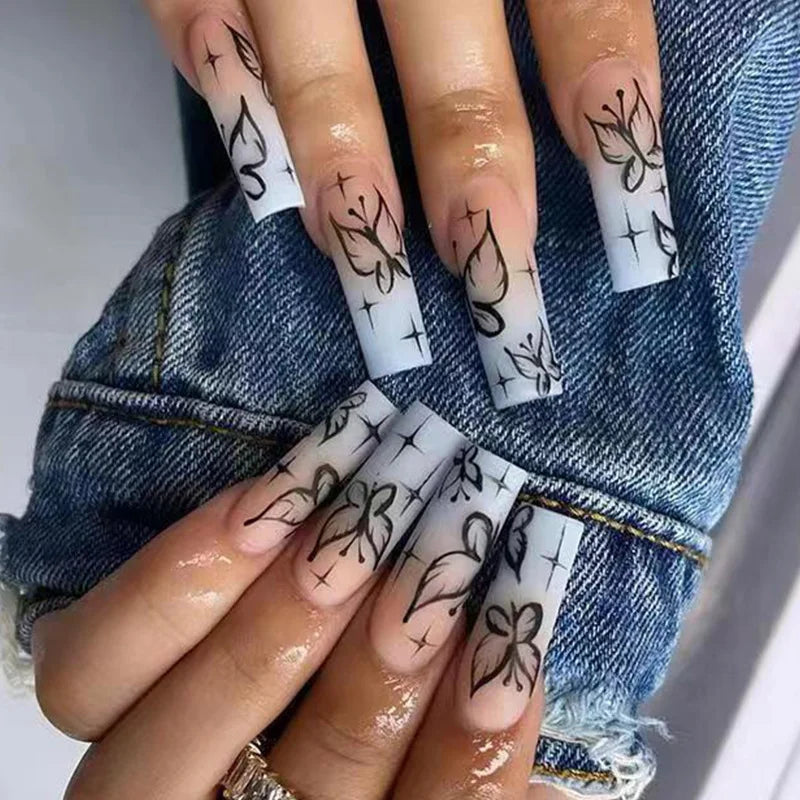 Broken Diamond Green Butterfly T-shaped Nail Art Kit-6