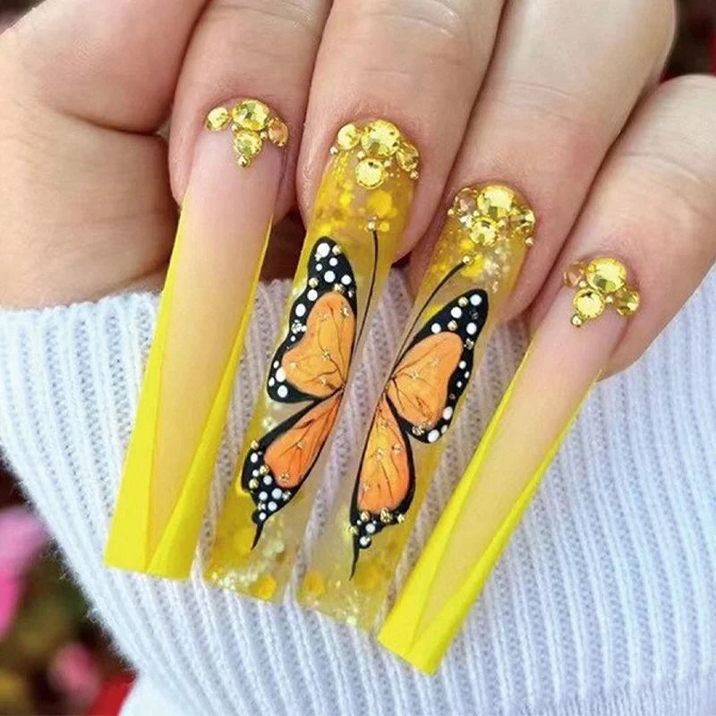 Broken Diamond Green Butterfly T-shaped Nail Art Kit-7
