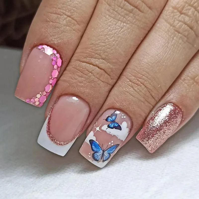 Butterfly Blossom Square Press-On Nails-2