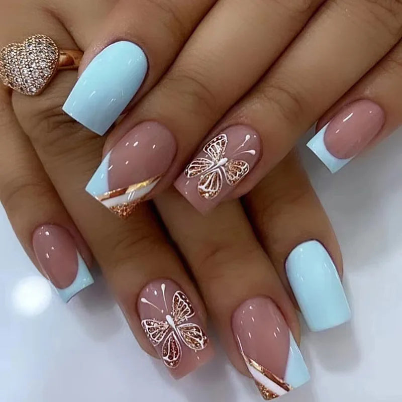 Butterfly Blossom Square Press-On Nails-3