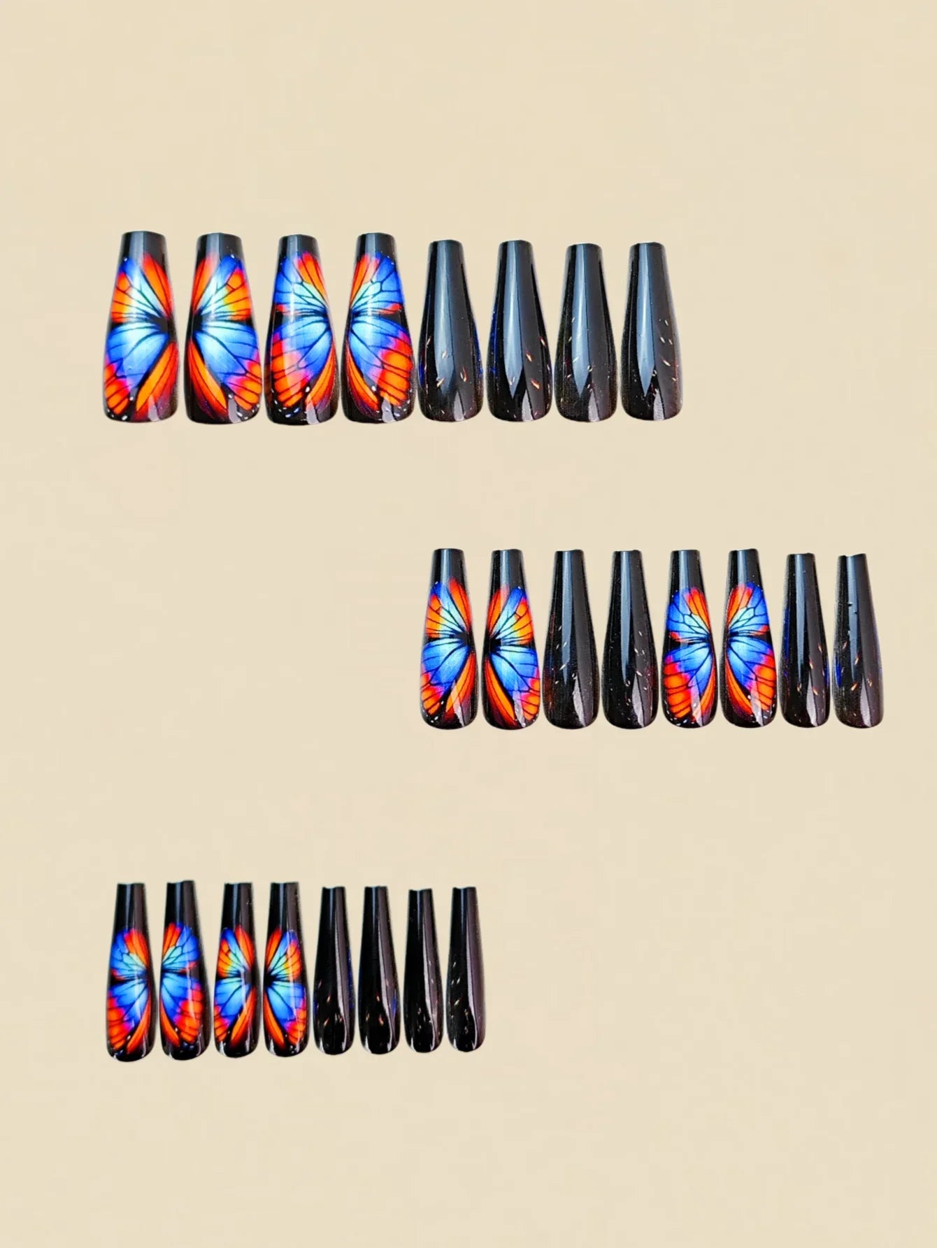 Butterfly Pattern Press-On Nail Stickers-3