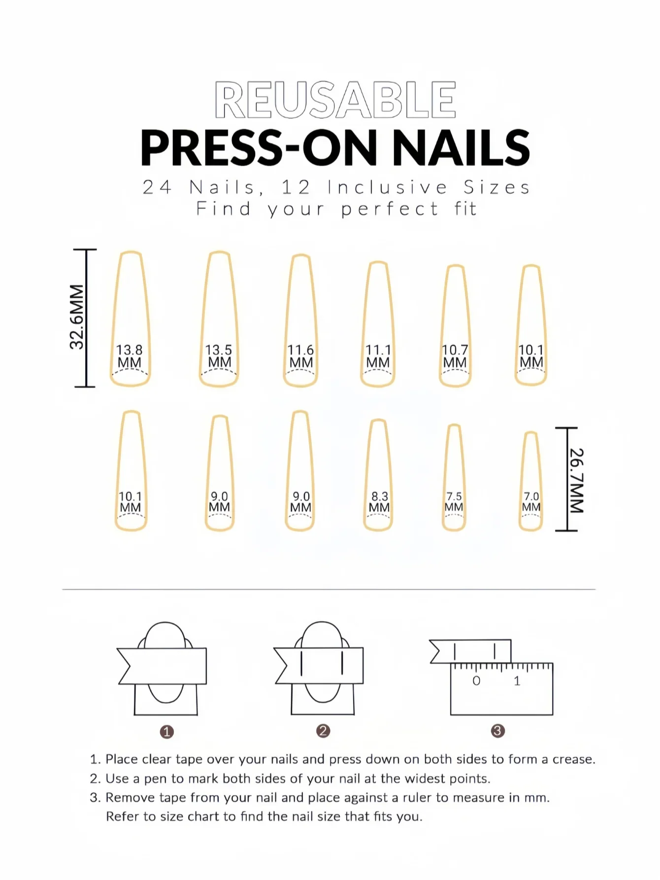 Butterfly Pattern Press-On Nail Stickers-4