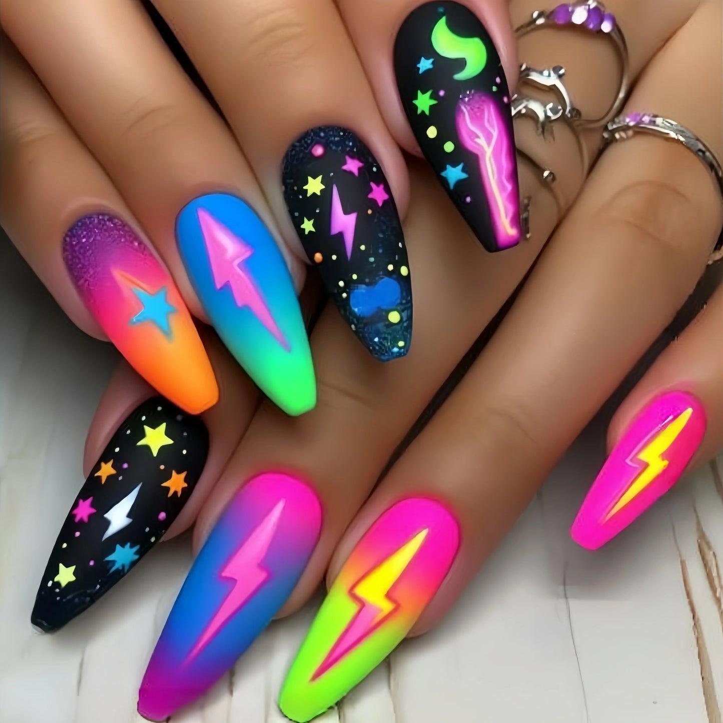 Butterfly Pattern Press-On Nail Stickers-17