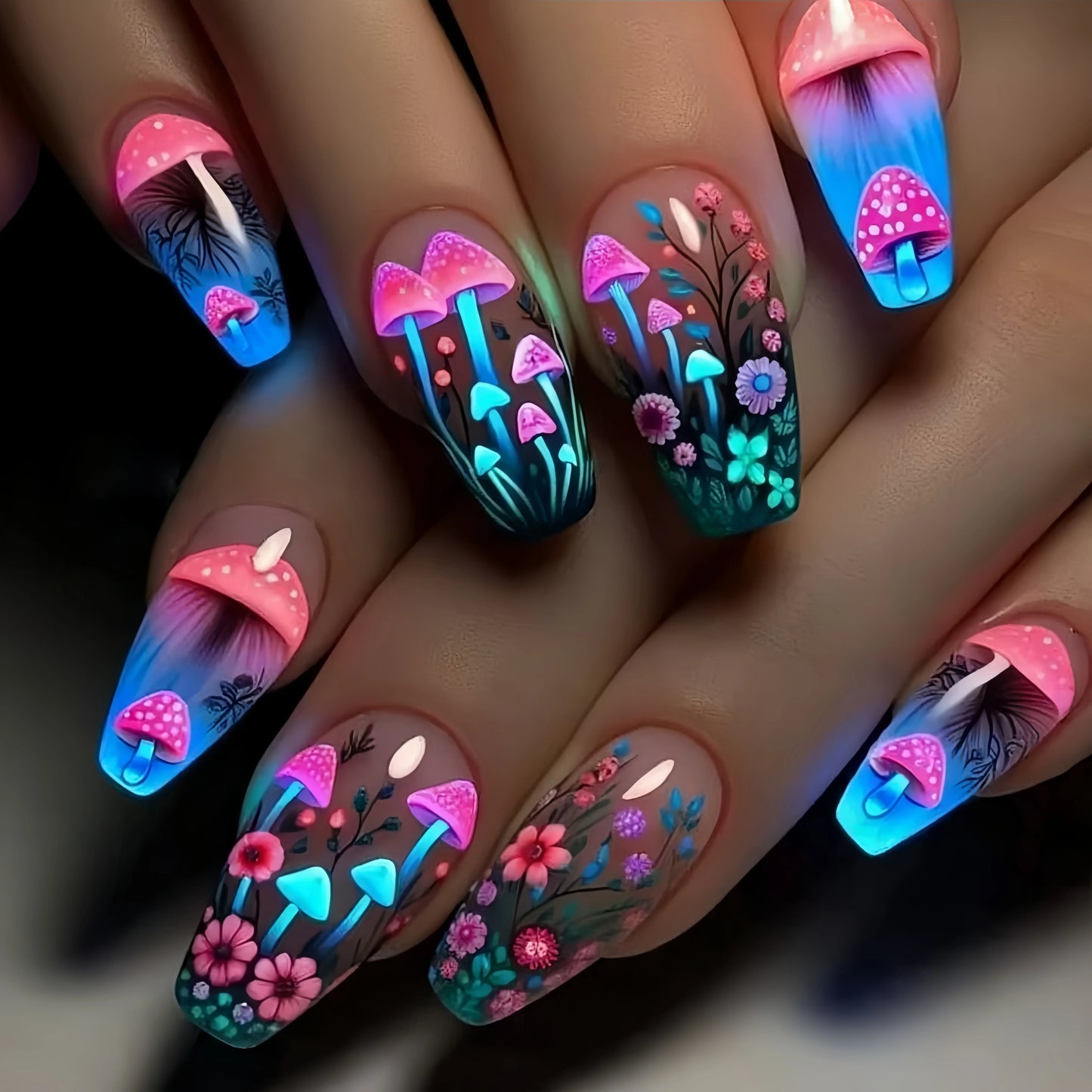 Butterfly Pattern Press-On Nail Stickers-5