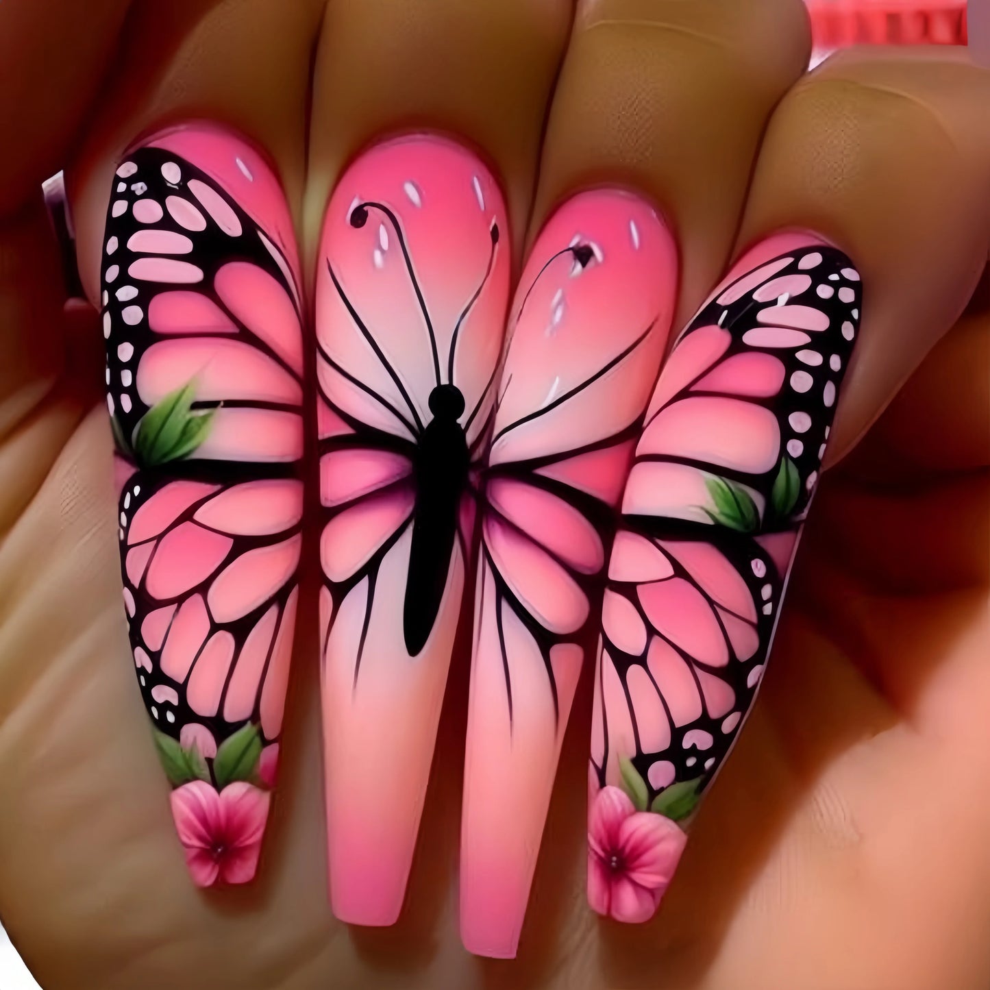 Butterfly Pattern Press-On Nail Stickers-7