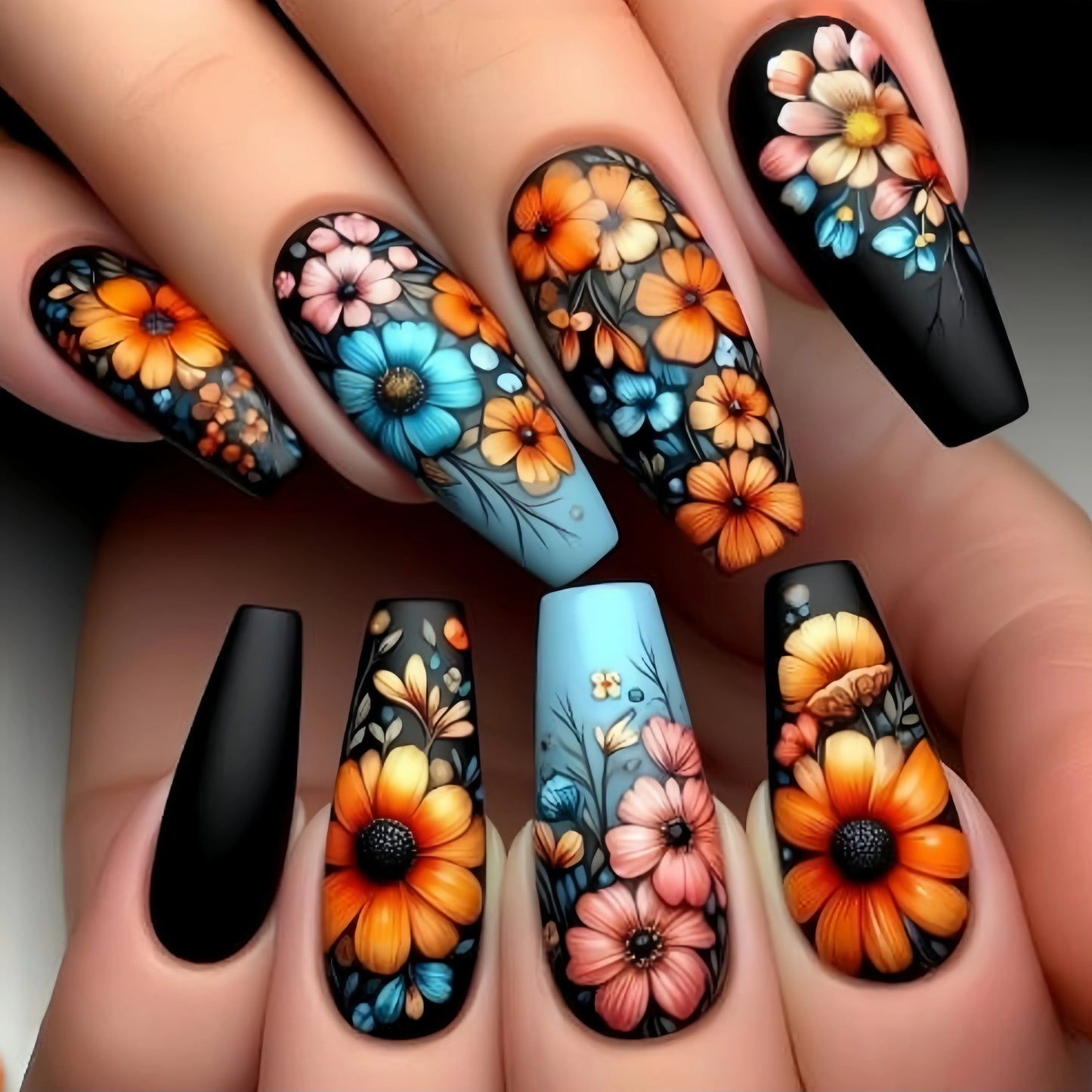 Butterfly Pattern Press-On Nail Stickers-18