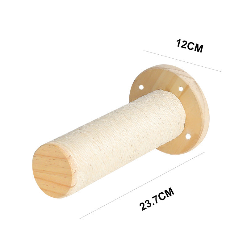 Cat Activity Center with Solid Wood Sisal Scratching Posts and Hammock-1