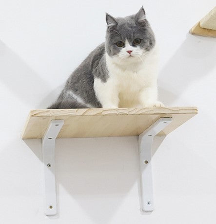 Cat Activity Center with Solid Wood Sisal Scratching Posts and Hammock-2