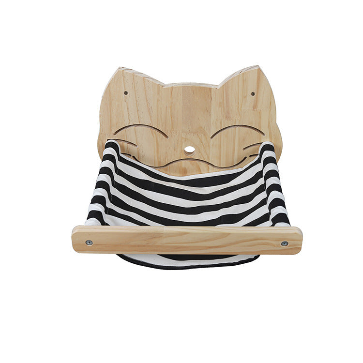 Cat Activity Center with Solid Wood Sisal Scratching Posts and Hammock-4