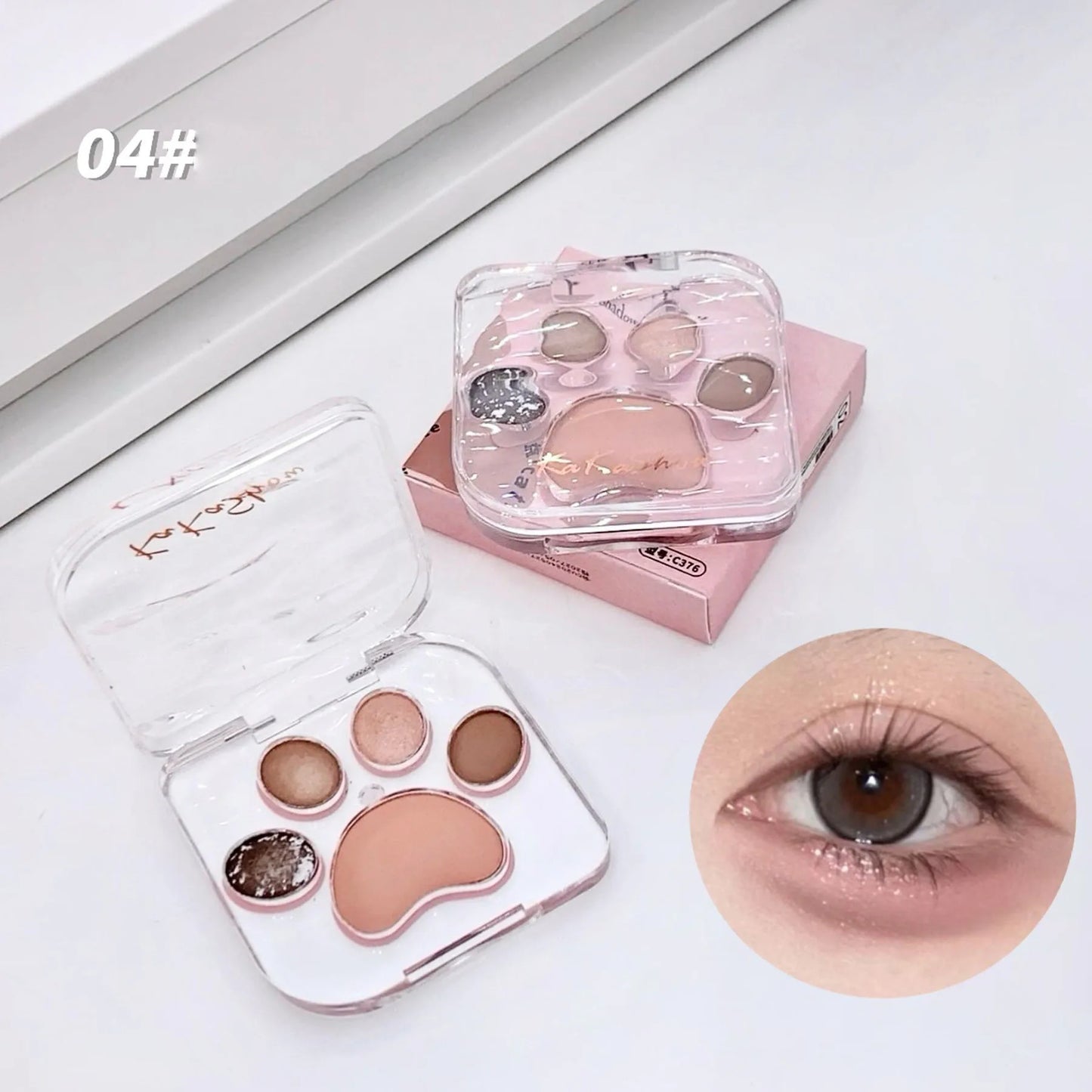 Cat Paw Shape Eye Shadow Palette 5 Colors-4