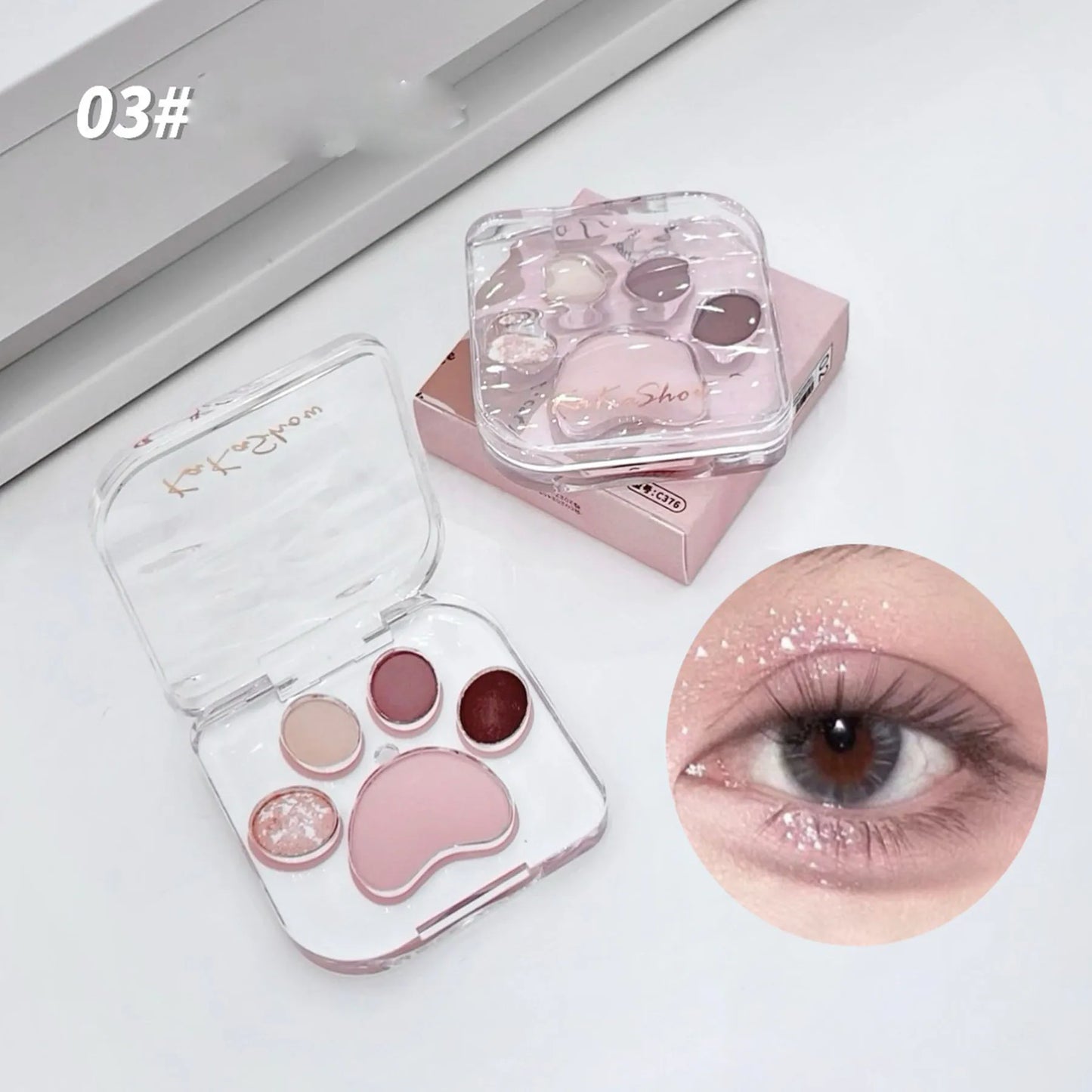 Cat Paw Shape Eye Shadow Palette 5 Colors-5