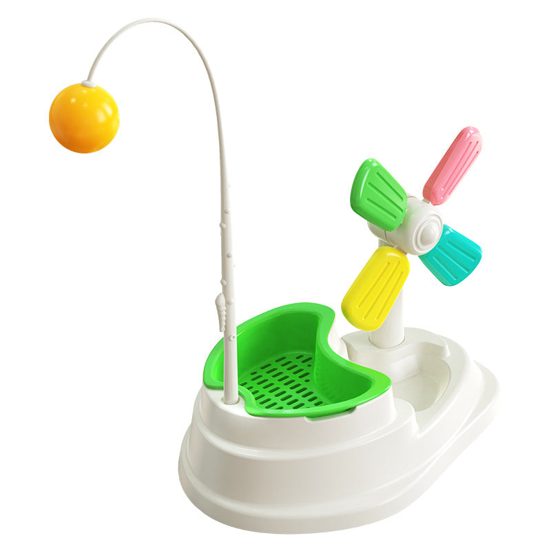 Cat Windmill Interactive Toy with Grass Box-6