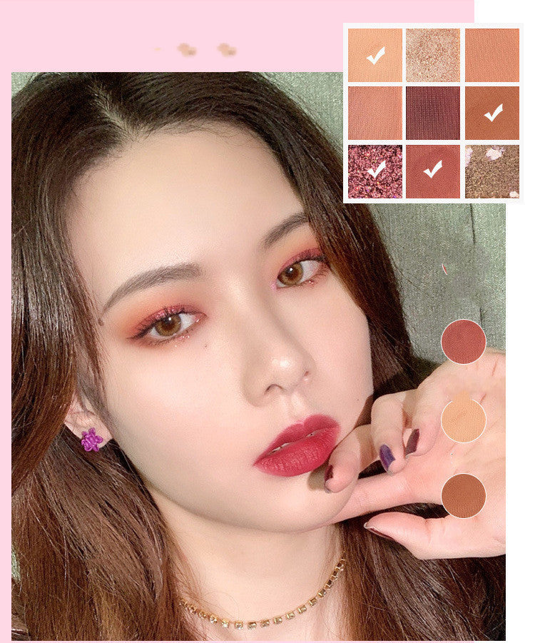 Charming 9-Color Matte and Shimmer Eyeshadow Palette-1