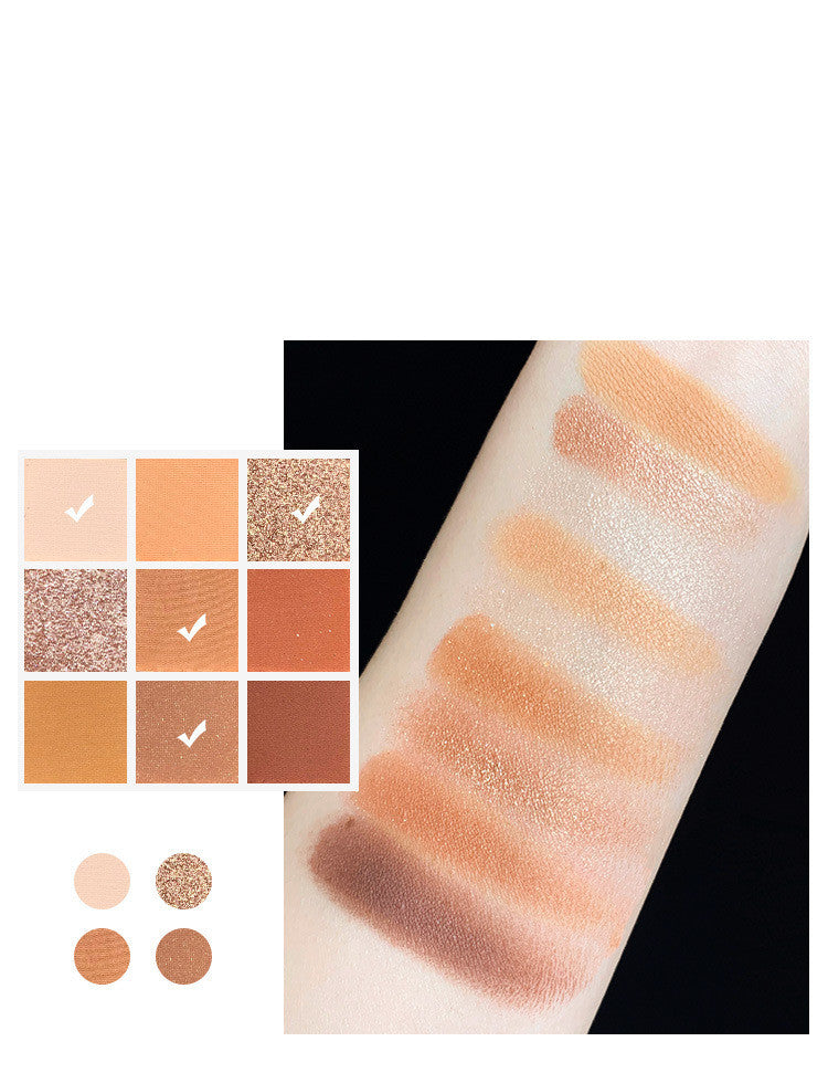 Charming 9-Color Matte and Shimmer Eyeshadow Palette-3