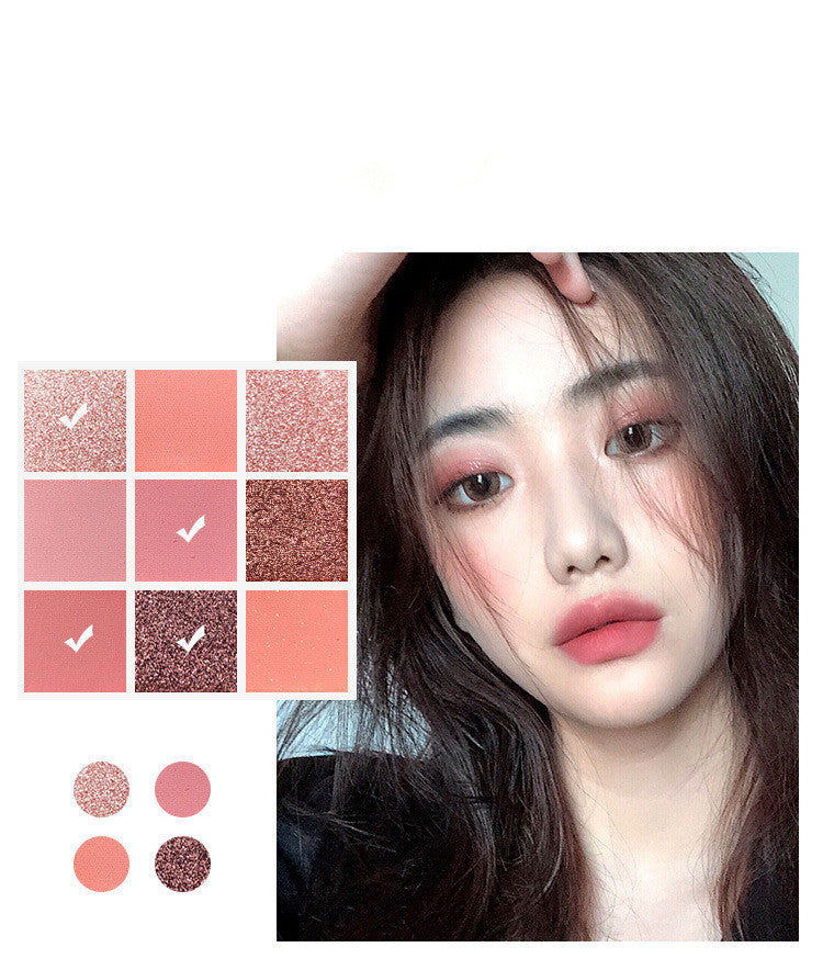 Charming 9-Color Matte and Shimmer Eyeshadow Palette-4