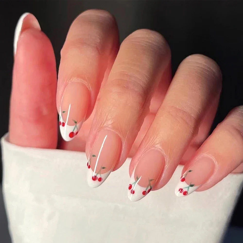 Charming Strawberry Almond Press-On Nails-14